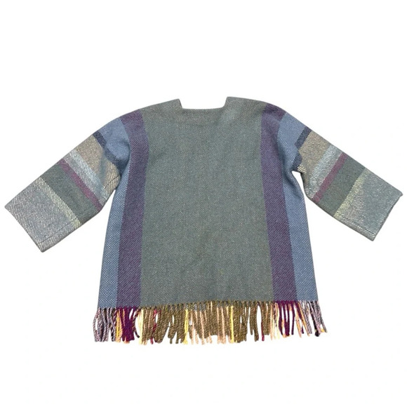 Vintage 70s Sage Cardigan Mid-Heavy Knit Retro Mod Boiled Wool Woven in Norway - Picture 6 of 8